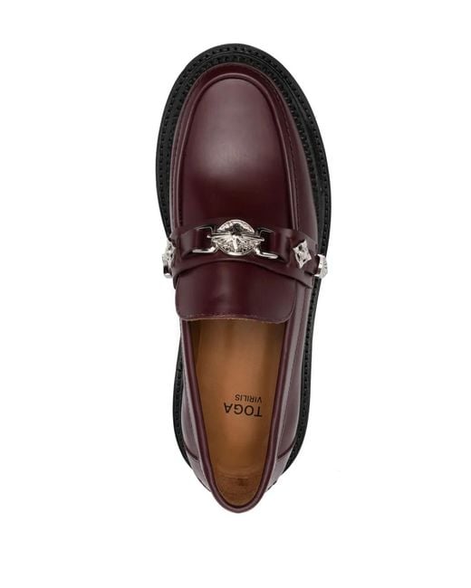 Toga Virilis Brown Chunky Leather Loafers for men