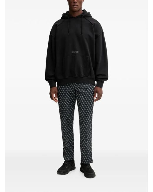 Guess Black Lasi Logo-Print Hoodie for men