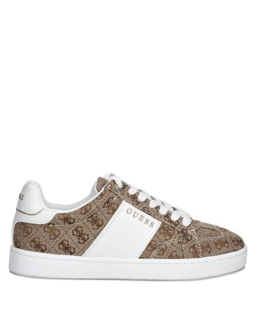 Baskets Monogrammées En Toile Guess en coloris Brown