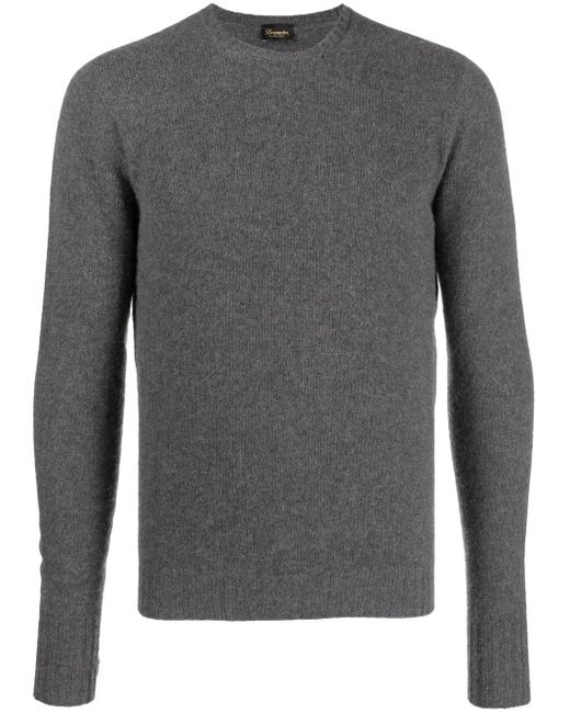 Drumohr Gray Crew-Neck Long-Sleeve Jumper for men