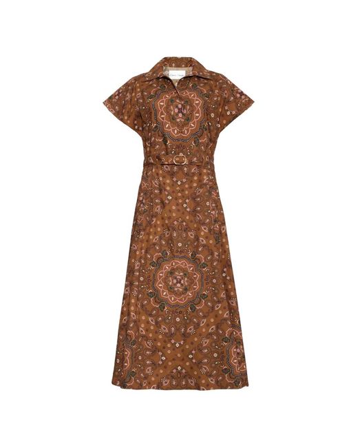 Cara Cara Brown Sawyer Bandana-Print Midi Dress