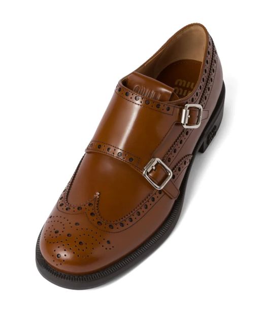 Miu Miu Brown X Church's Leather Brogue Shoes