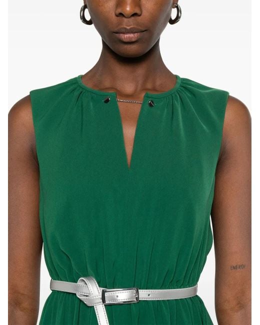 Max Mara Green Ärmelloses Kleid Mit Gürtel