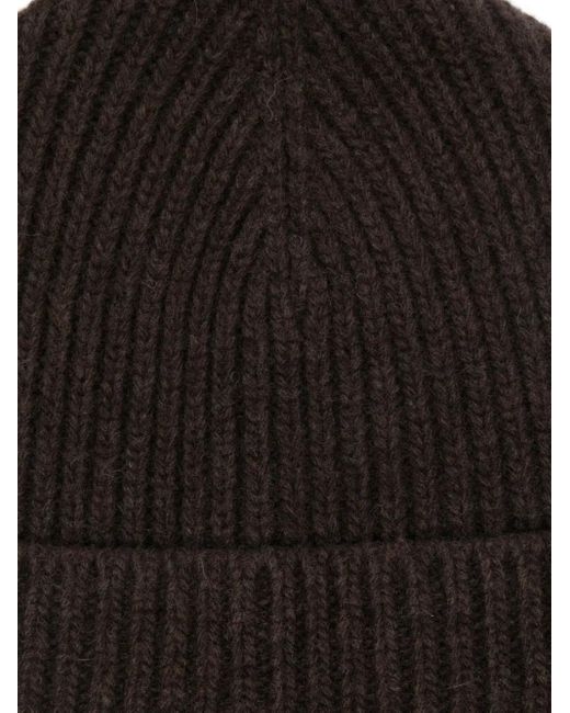 Paul & Shark Black Ribbed Wool Beanie for men