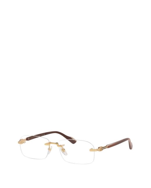 Gucci White Rimless Square-Frame Glasses for men
