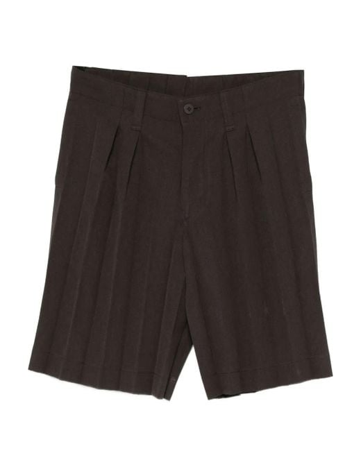 Homme Plissé Issey Miyake Black Pleated Shorts for men