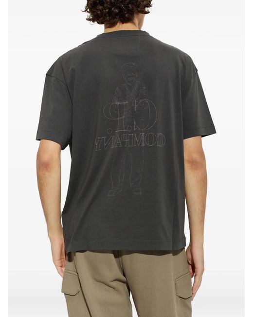 C P Company Black Logo-Print T-Shirt for men