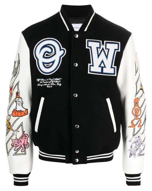 Off-White c/o Virgil Abloh Black Tm️logic Patch Varsity Jacket