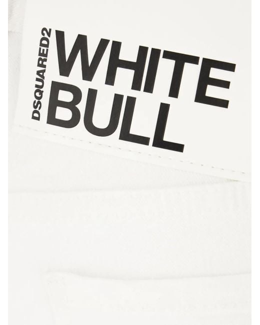 DSquared² White Logo-Patch Skinny Jeans