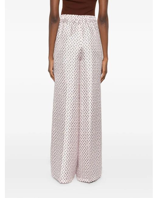 Max Mara White Silk Trousers