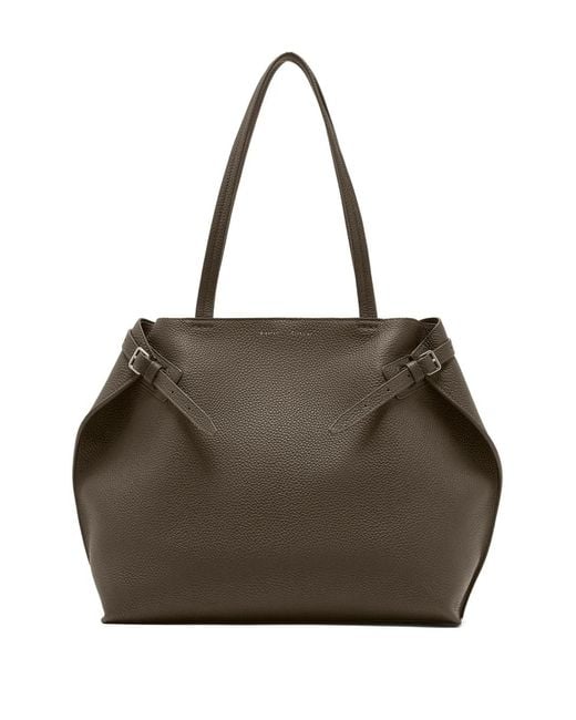 Proenza Schouler Brown Days Buckle-Detail Pebbled-Leather Tote Bag