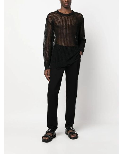 Eckhaus Latta Black Mid-Rise Straight-Leg Jeans