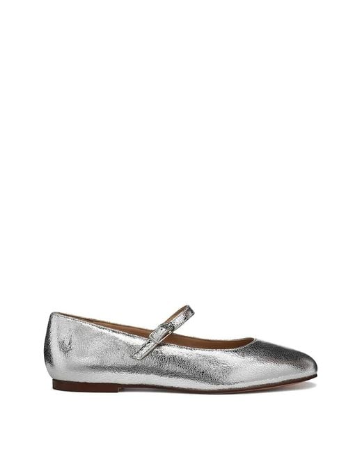 Geox White Marsilea Buckle Strap Ballet Flats