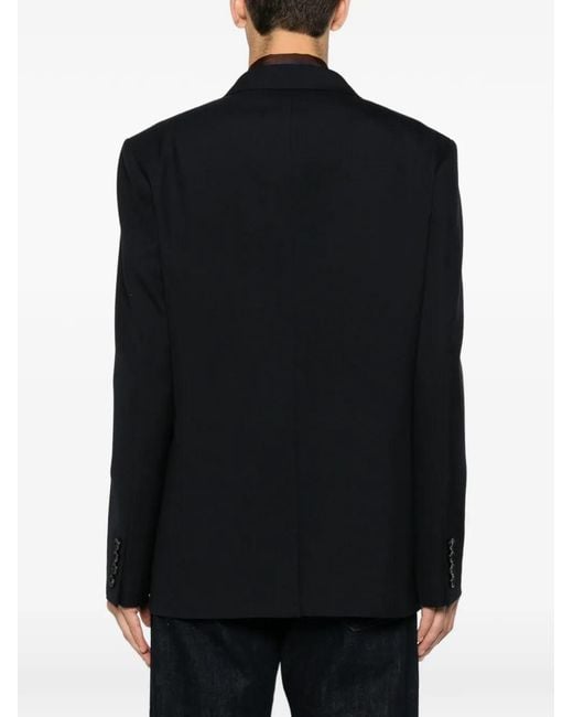 Valentino Garavani Black Veste Croisée À Revers Pointus for men