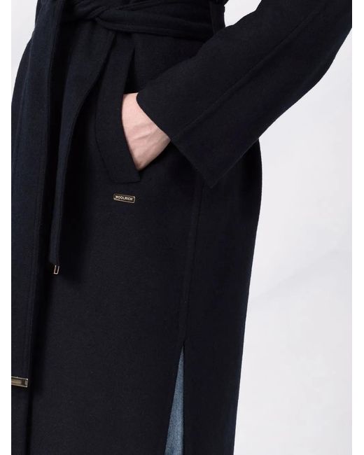 Woolrich Blue Callery Belted Coat