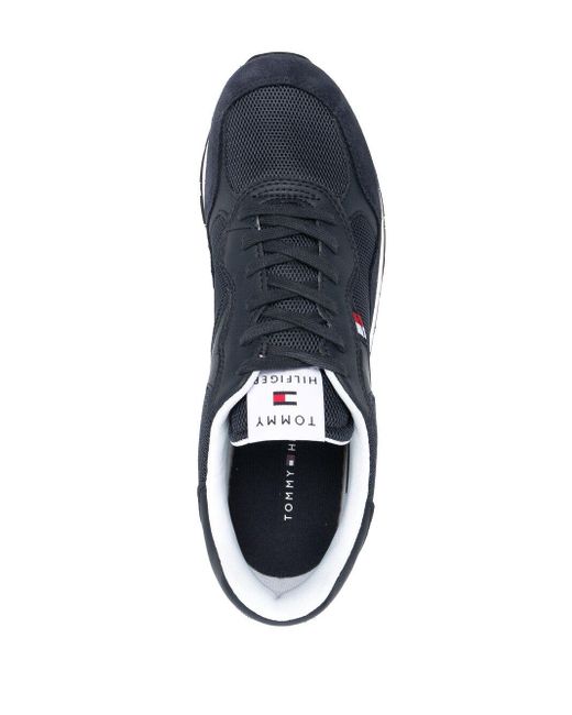 Tommy Hilfiger Leather Retro Runner Low-top Sneakers in Blue for Men - Lyst