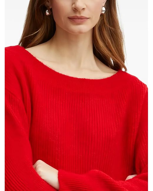 Morgan Red Boat-Neck Jumper