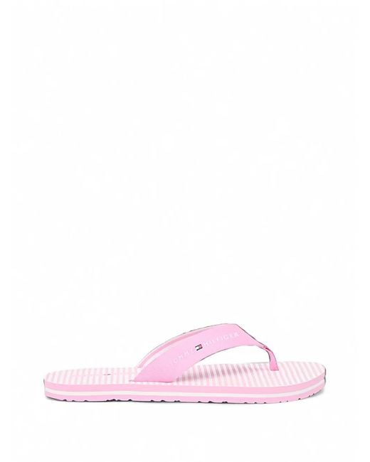 Tommy Hilfiger Pink Ithaca Striped Flip-Flops