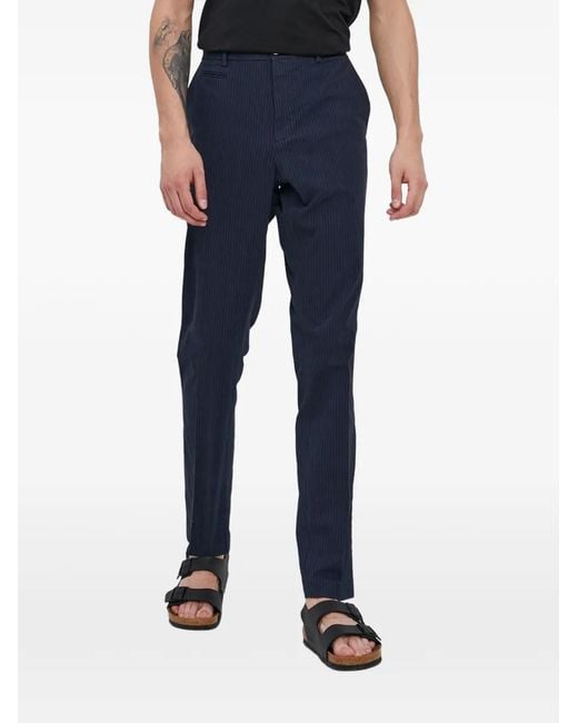 Sisley Blue Pinstripe-Pattern Chinos for men