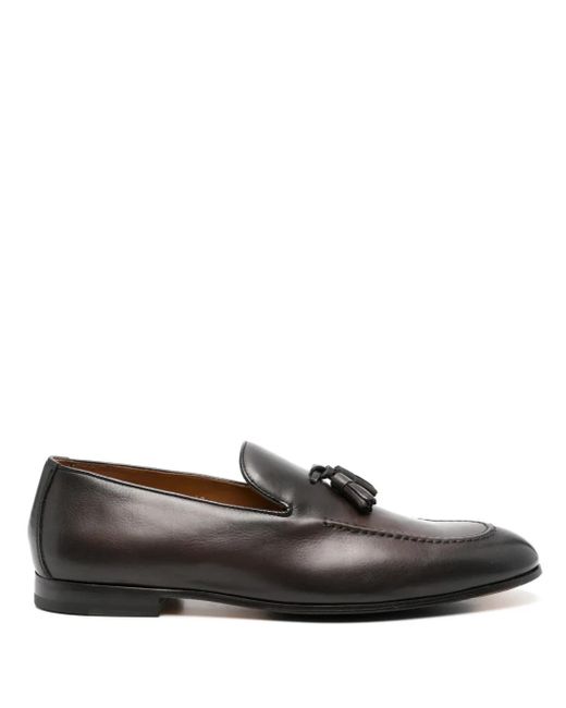 Doucal's Gray Leather Loafers for men