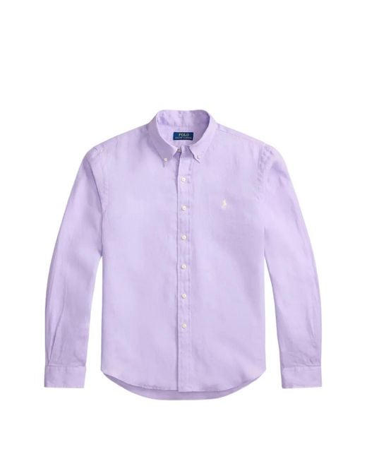 Polo Ralph Lauren Purple Embroidered-Pony Shirt for men