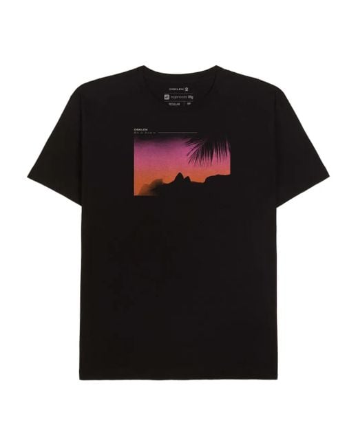 Osklen Black Ipanema-Print T-Shirt for men