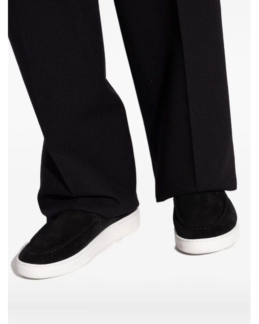 Lanvin Black Topstitched Pull-Tab Sneakers for men