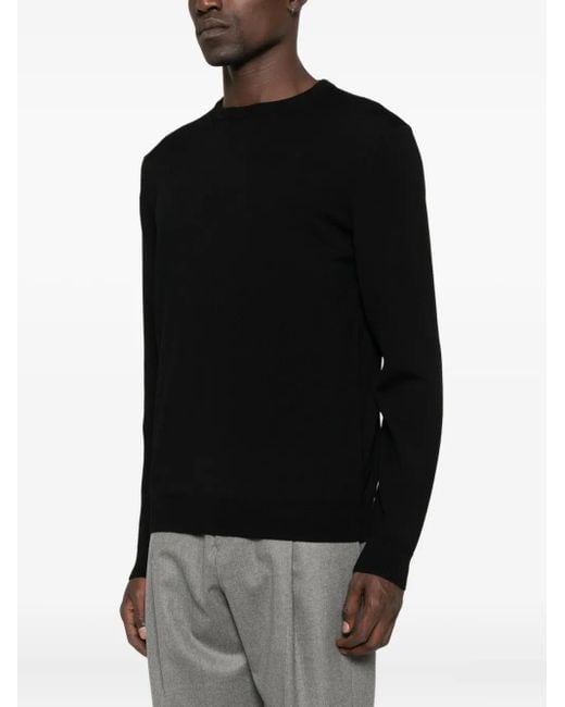 Daniele Fiesoli Black Crew-Neck Wool Sweater for men