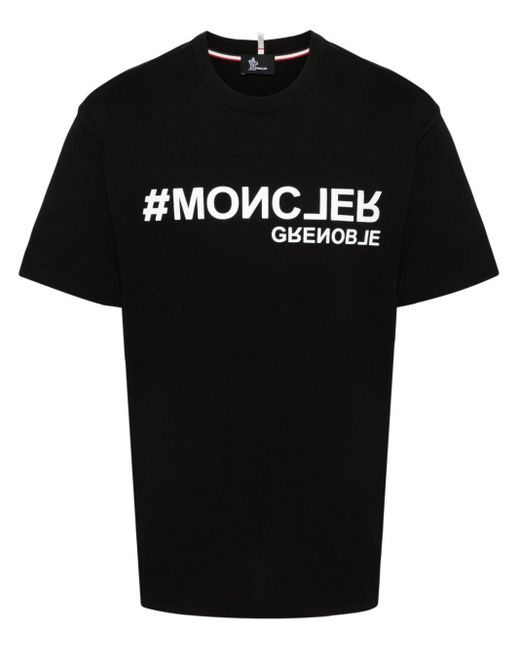 3 MONCLER GRENOBLE T-Shirt mit Logo-Applikation in Black für Herren