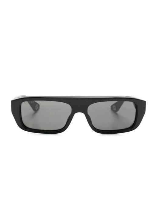 Gucci Gray Rectangle-Frame Tinted Sunglasses