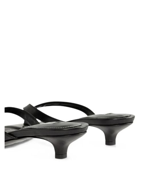 Totême White Leather Heeled Flip Flops