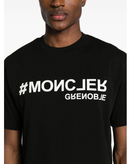 T-shirt con applicazione logo di 3 MONCLER GRENOBLE in Black da Uomo