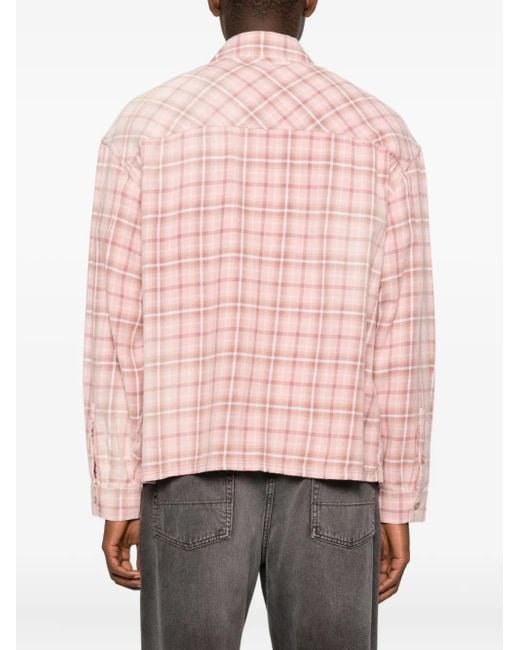 Represent Pink Checked Shirt for men