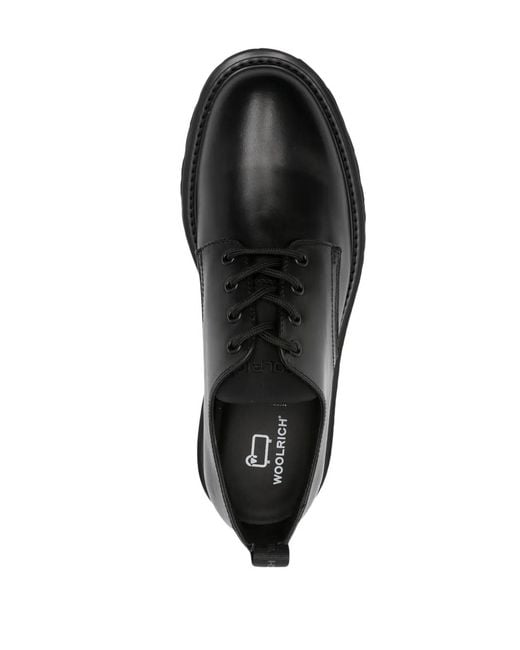 Woolrich Black New City Leather Derby Shoes for men