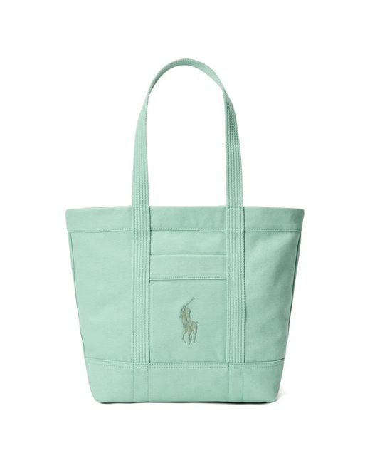 Polo Ralph Lauren Blue Sac Cabas À Broderies