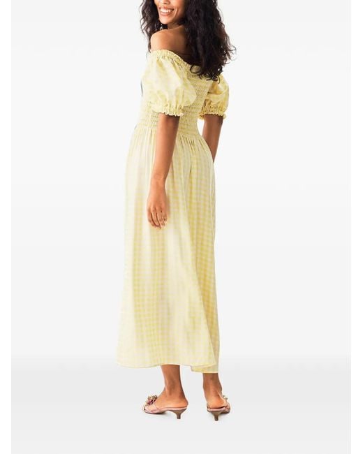 Sleeper Metallic Gingham-Check Maxi Belle Dress