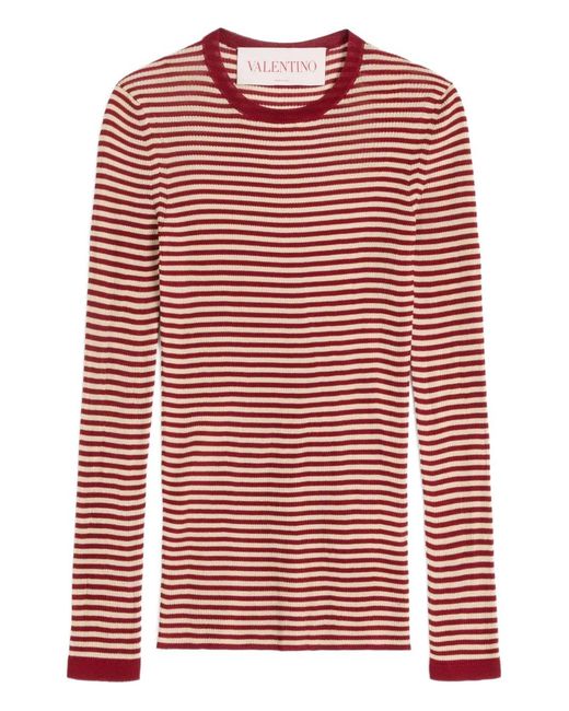 Valentino Garavani Red Silk Sweater