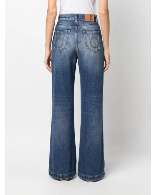 LaDoubleJ Blue High-Waisted Flared Jeans