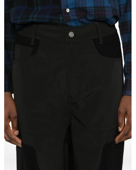 Arte' Black Straight-Leg Trousers for men