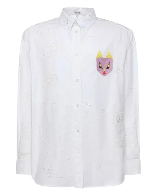 Loewe White X Louis Wain Chemise À Appliqué Chat for men