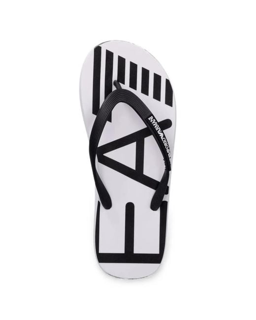 EA7 White Flip-Flops Mit Logo