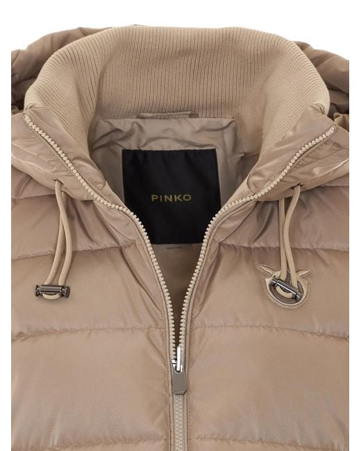 Pinko Natural Crusca Hooded Parka Coat