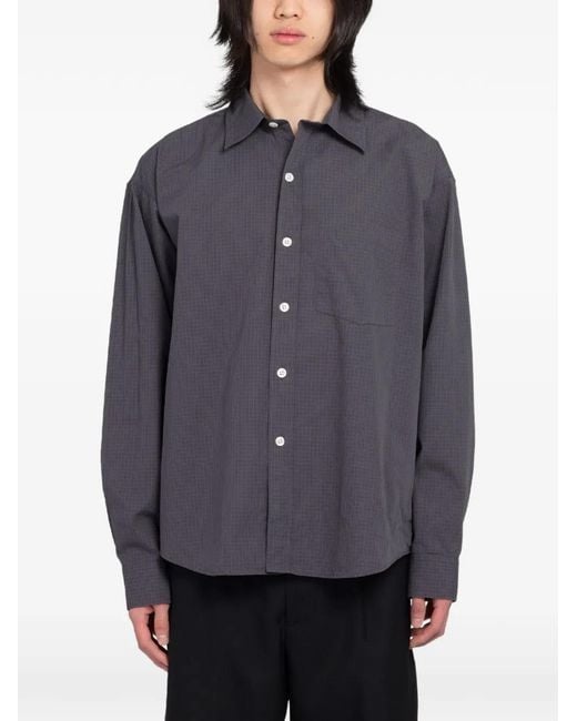 mfpen Gray Executive Check-Pattern Shirt for men