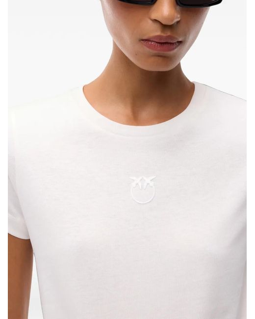 Pinko White T-Shirt With Love Birds Logo