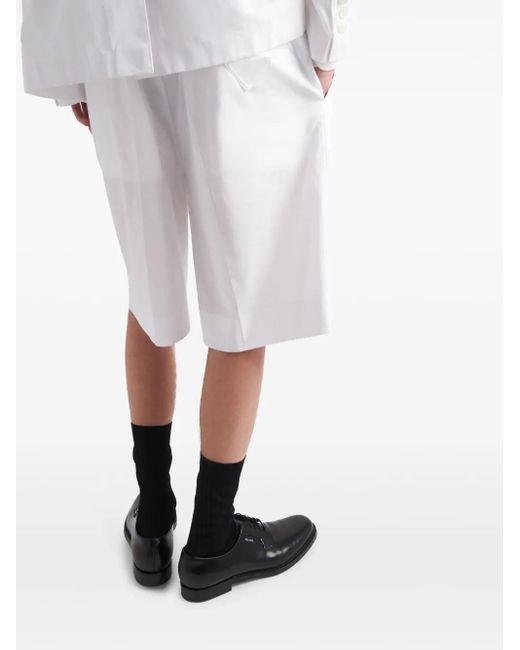 Prada White Cotton Bermudas for men