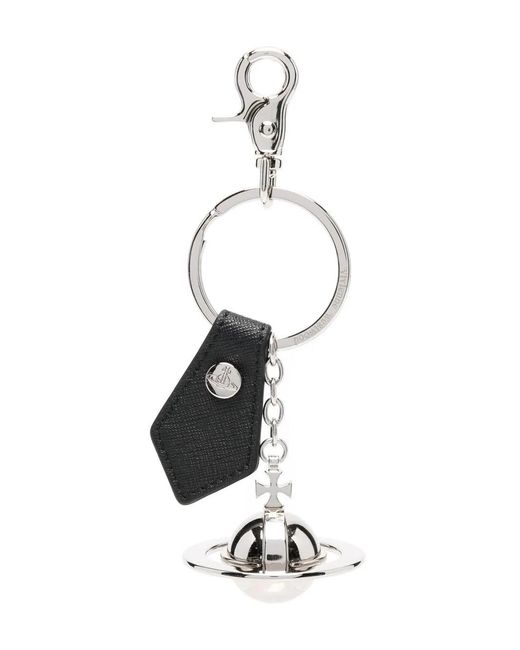 Vivienne Westwood レディース ホワイト Hammered Orb キーリング