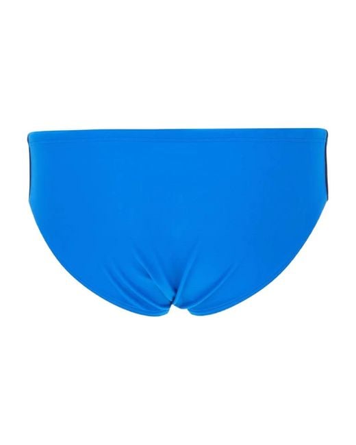 Mc2 Saint Barth Blue Logo-Patch Swim Trunks for men