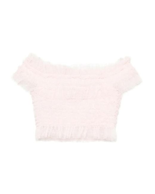 Needle & Thread Pink Hattie Off-Shoulder Top