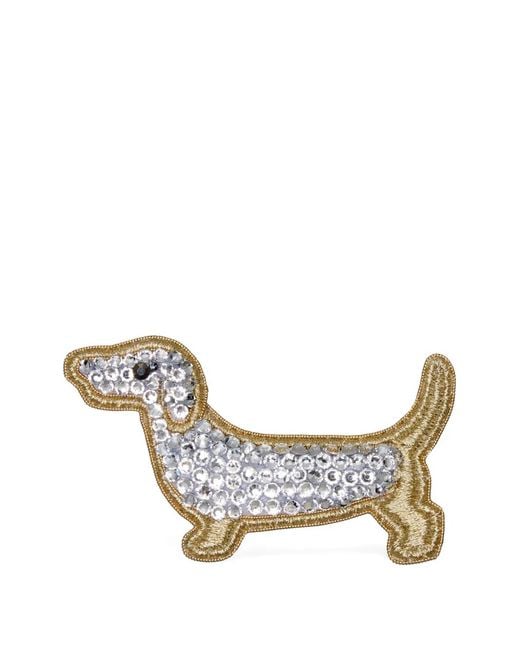 Thom Browne Metallic Crystal Embroidery Hector Brooch