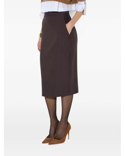 Elisabetta Franchi Gray Pinstriped Skirt